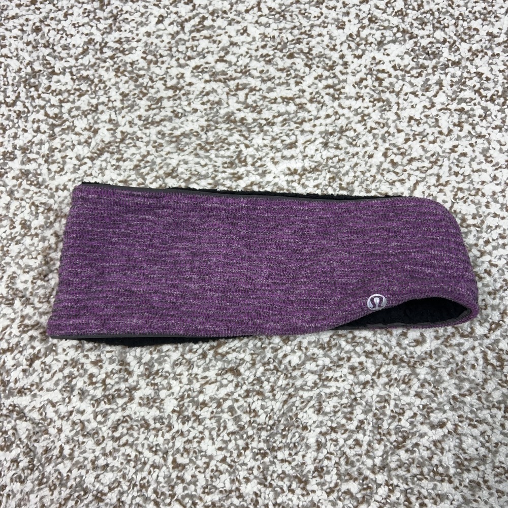 Lululemon Headband Womens One Size Purple Fleece Lined Ear Warmer Winter Running
